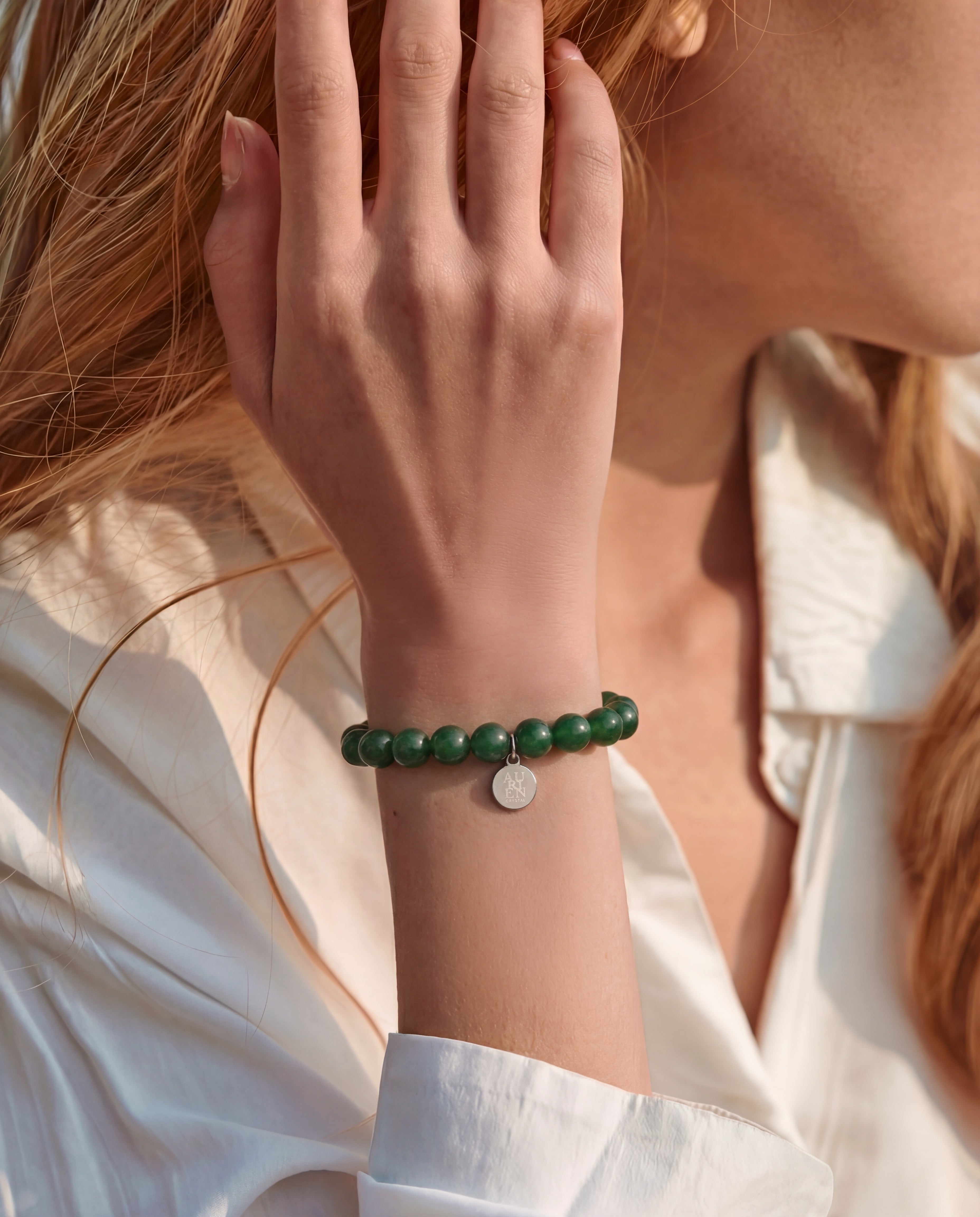 green jade meditation crystal bracelet aurien crystal 4