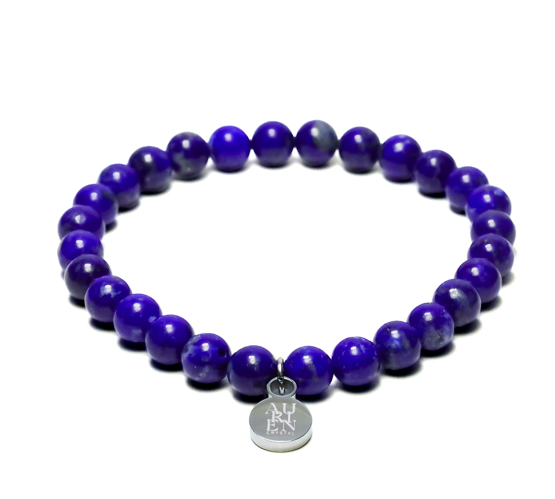 Afghan Lapis Lazuli 6mm bracelet, wisdom & truth, fine-grain deep blue.