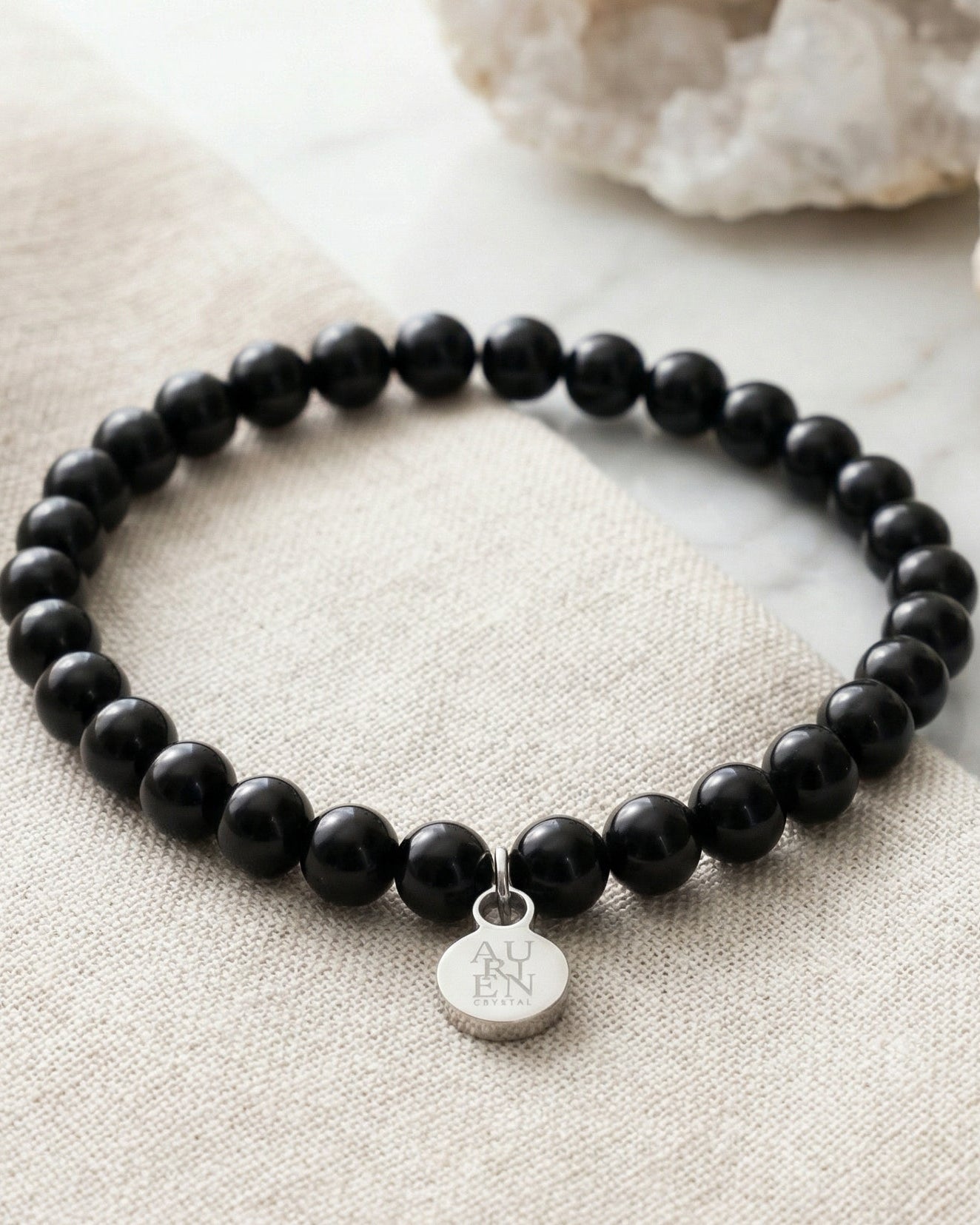 black tourmaline meditation crystal bracelet aurien crystal 1