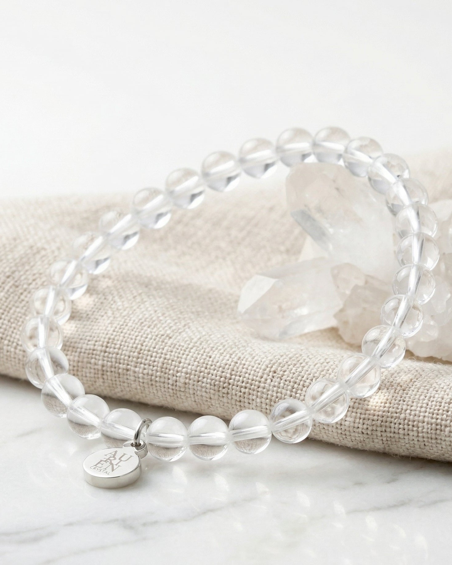 clear quartz meditation bracelet aurien crystal 1