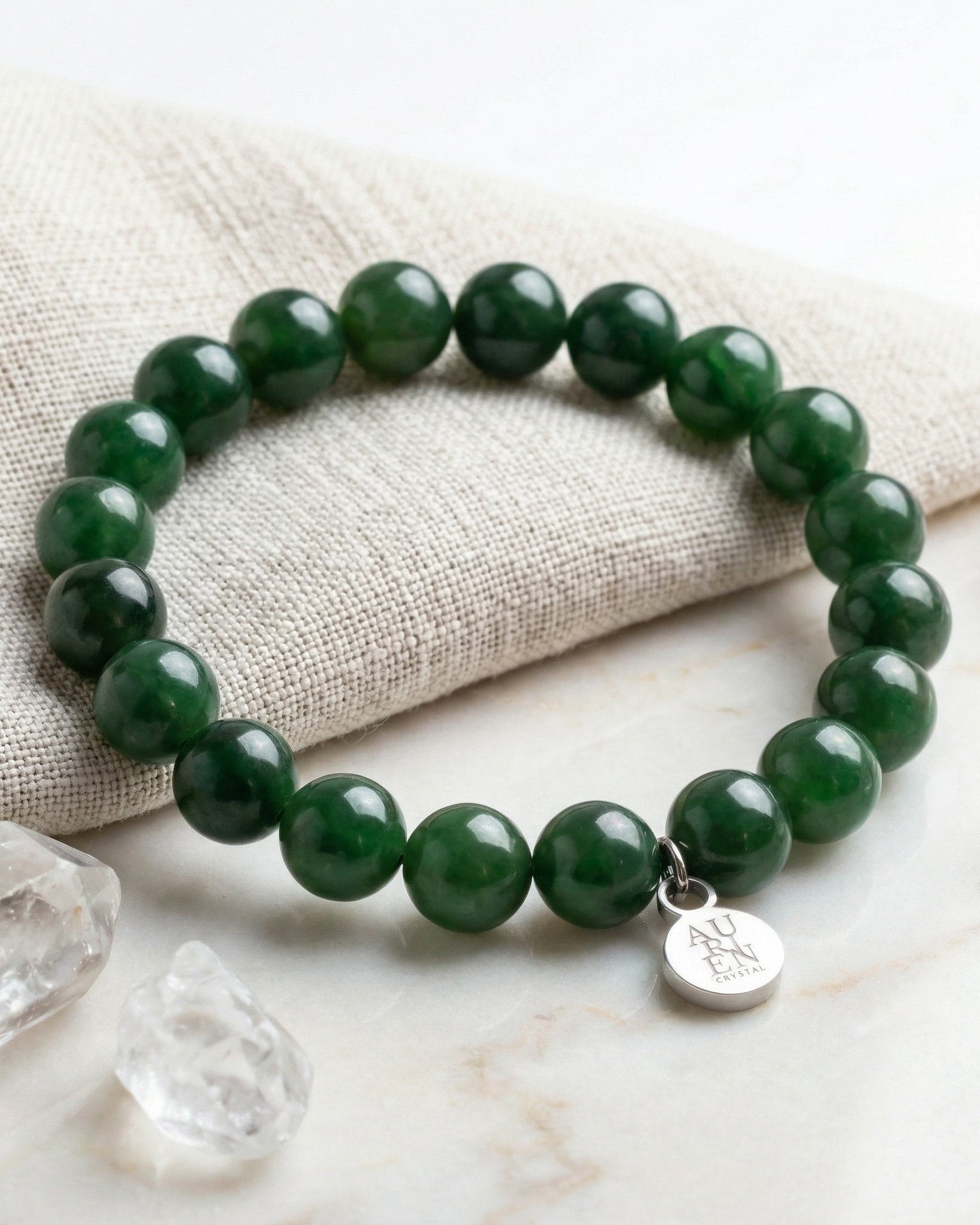 green jade meditation crystal bracelet aurien crystal 3