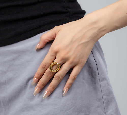 Golden Infinity Halo Ring