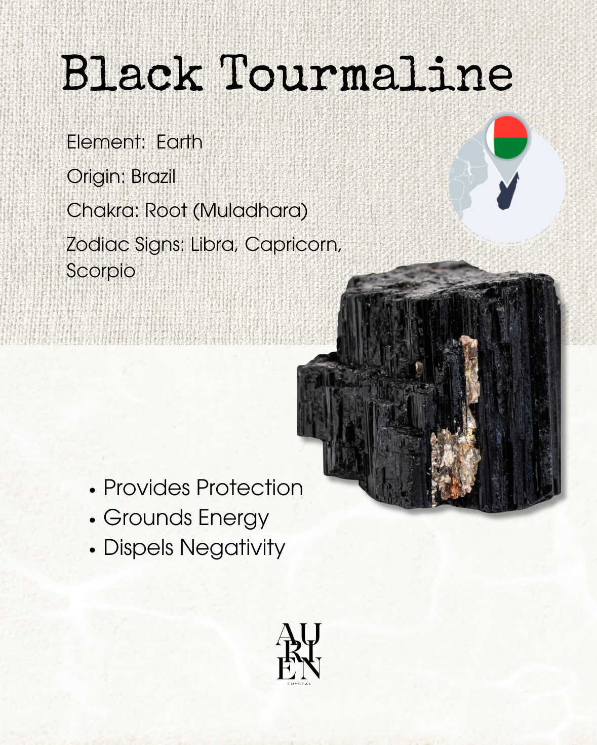 Himalayan Meditation · Black Tourmaline  6mm