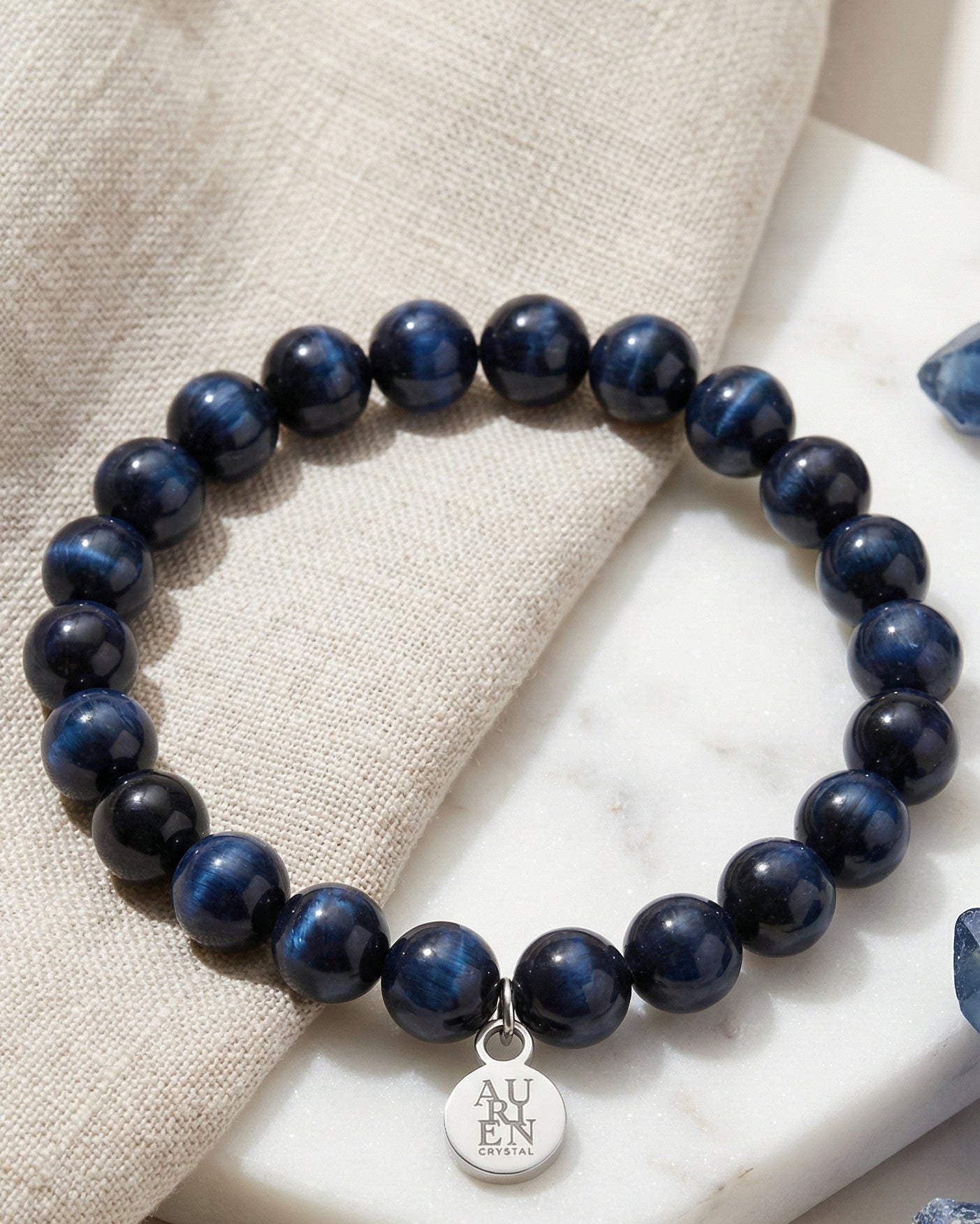 Blue Tiger’s Eye meditation crystal bracelet aurien crystal 2