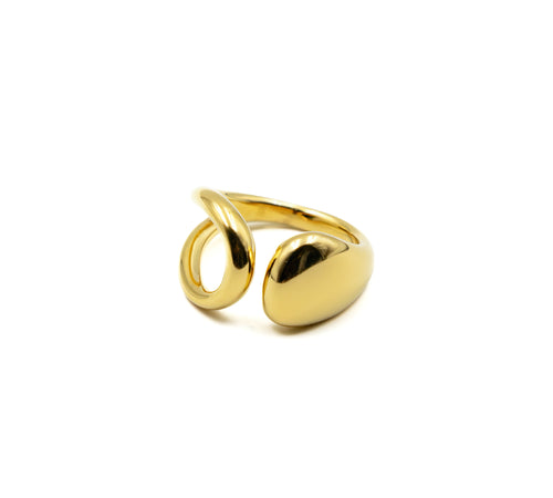 Golden Open Form Ring