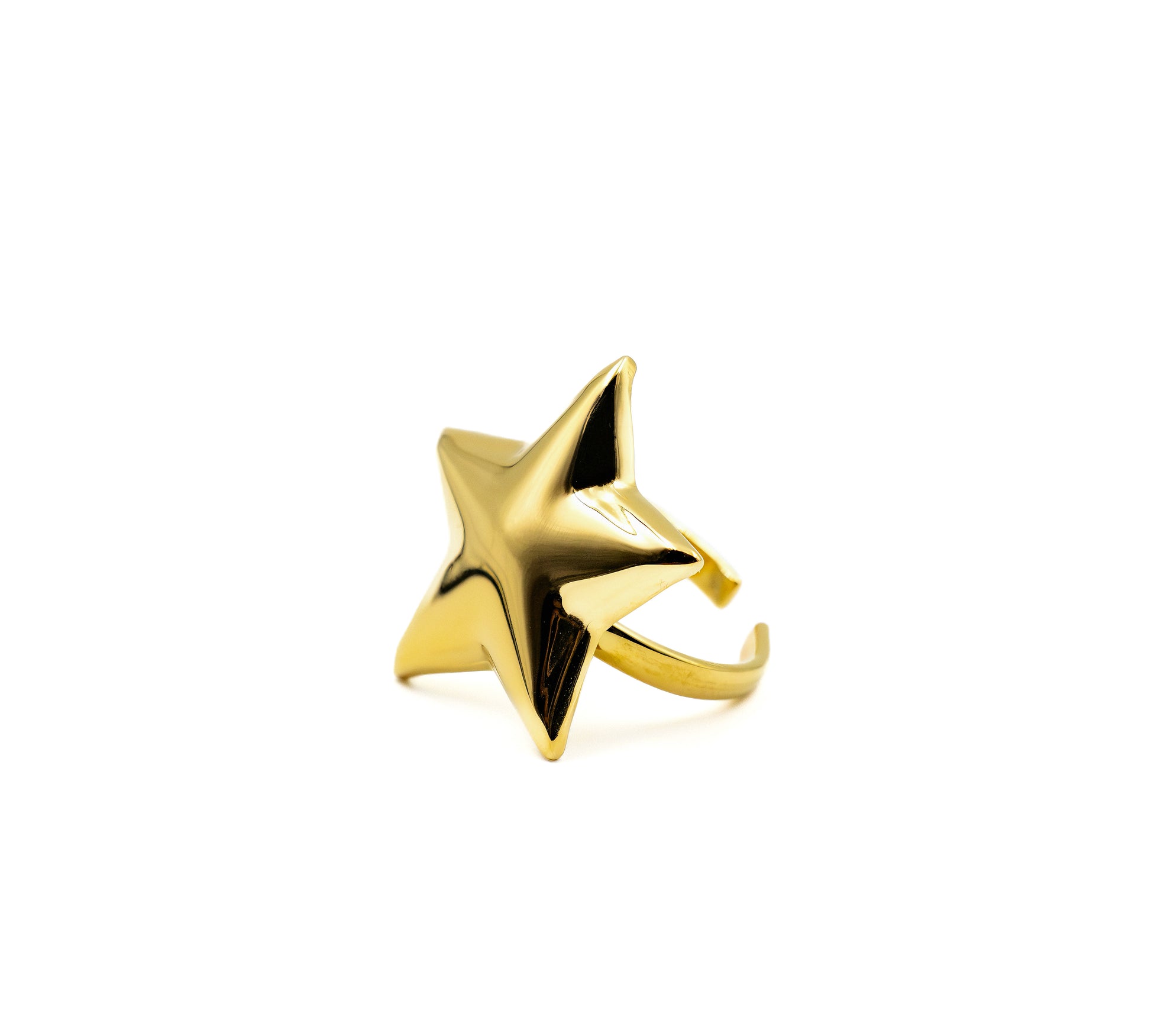 Golden Guiding Star Statement Ring