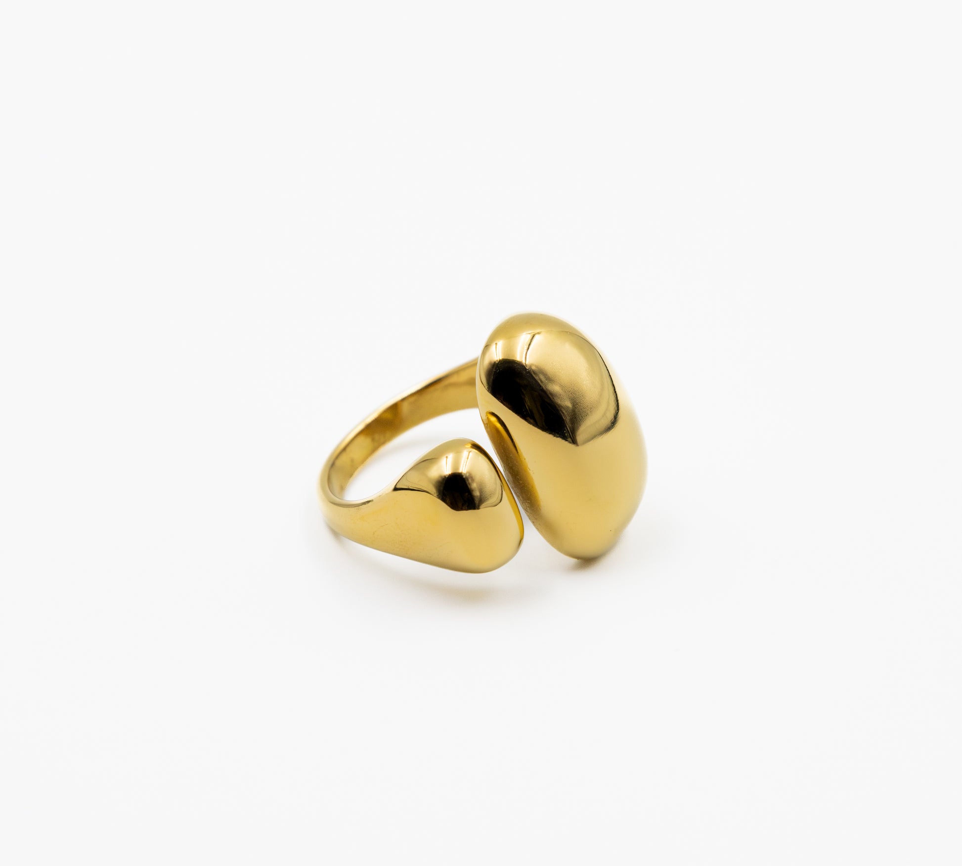 Golden Ripple Drop Ring