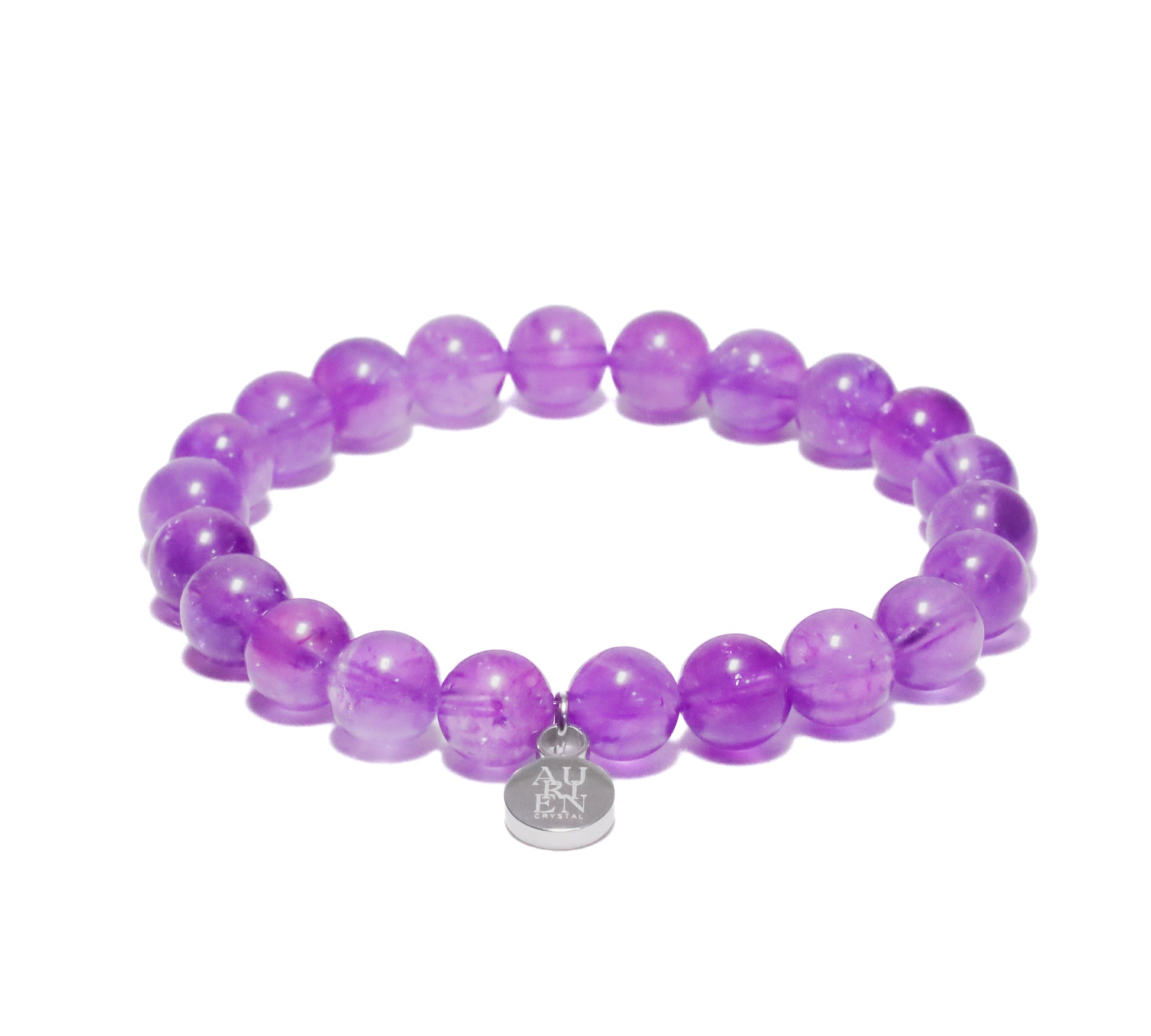 Uruguayan Amethyst 8mm bracelet, clarity & calm, AAA-grade round beads.