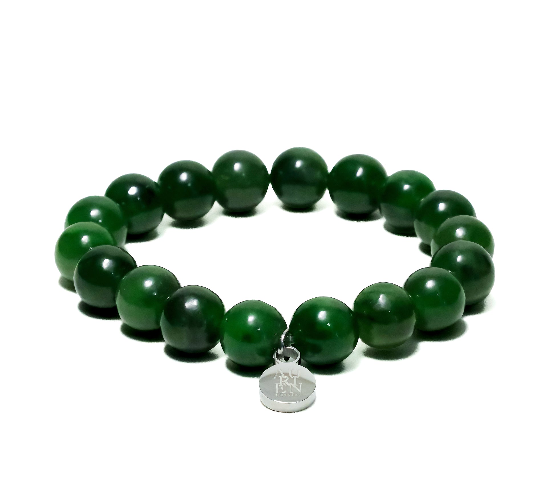Far Eastern Green Jade 8mm bracelet, harmony & serenity, unisex fit.