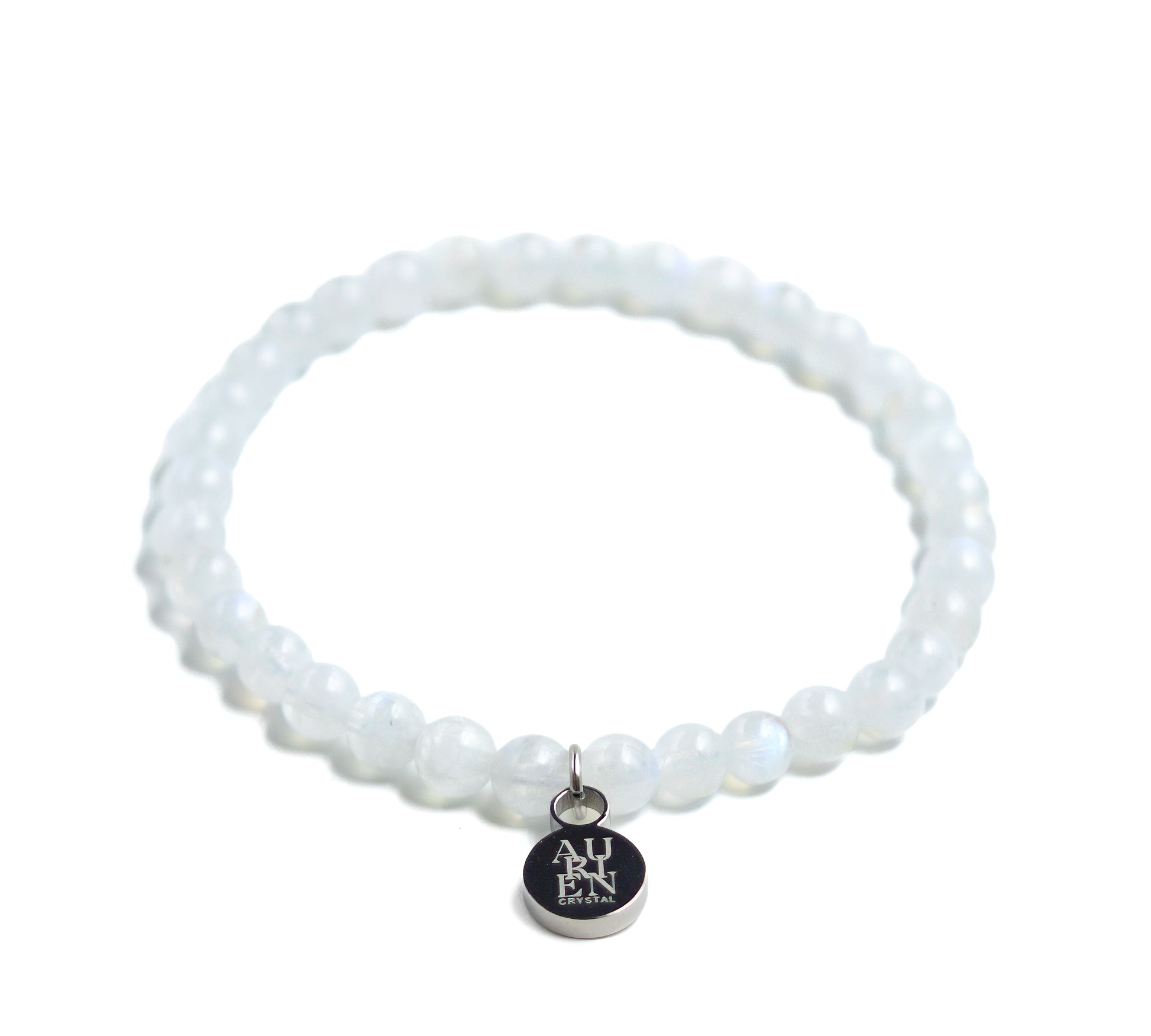Sri Lanka Blue Moonstone 6mm bracelet, intuition & balance, delicate glow.