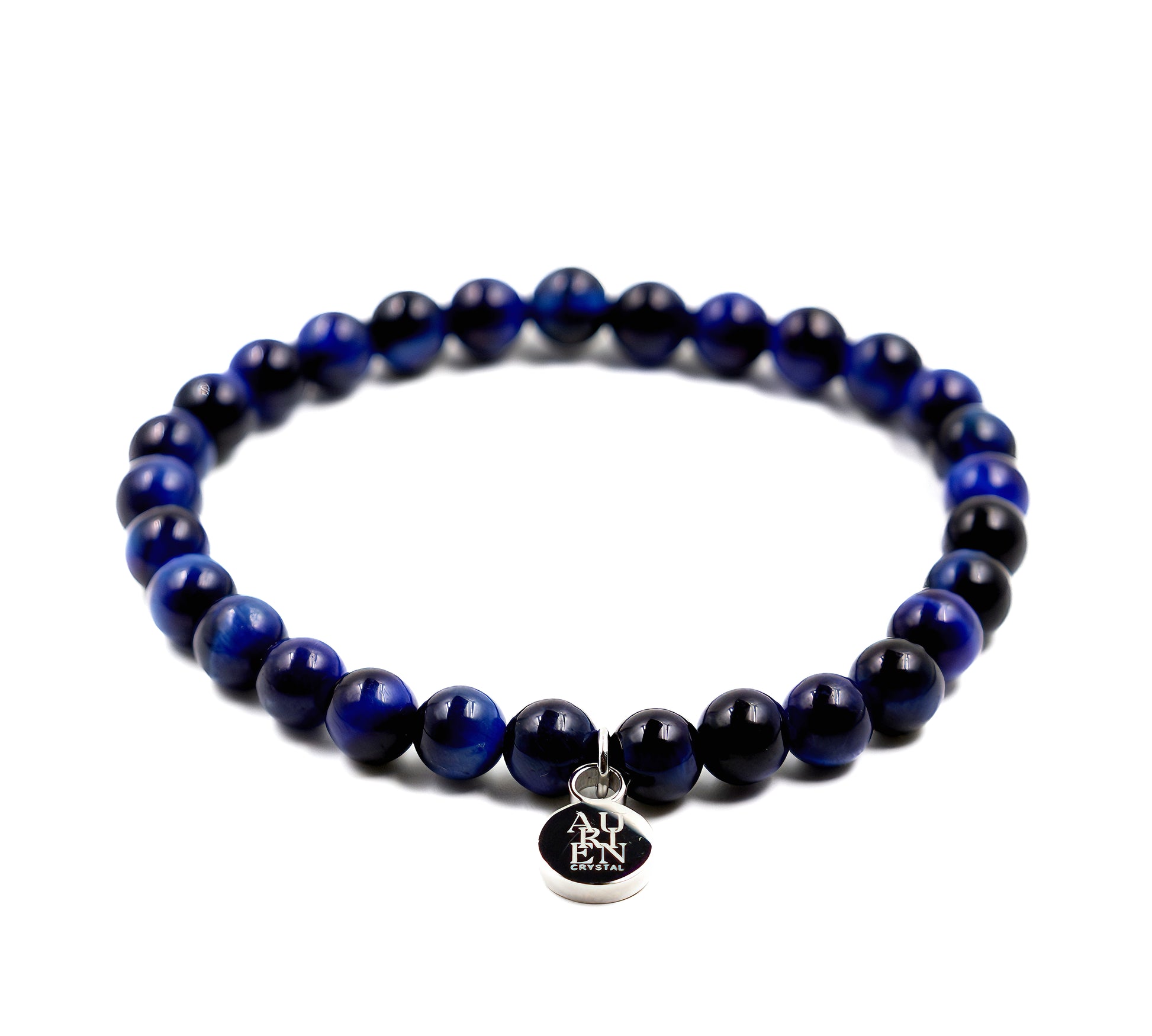 Namibian Blue Tiger’s Eye 6mm bracelet, insight & inner calm, glossy chatoyancy, stackable, Himalayan series.