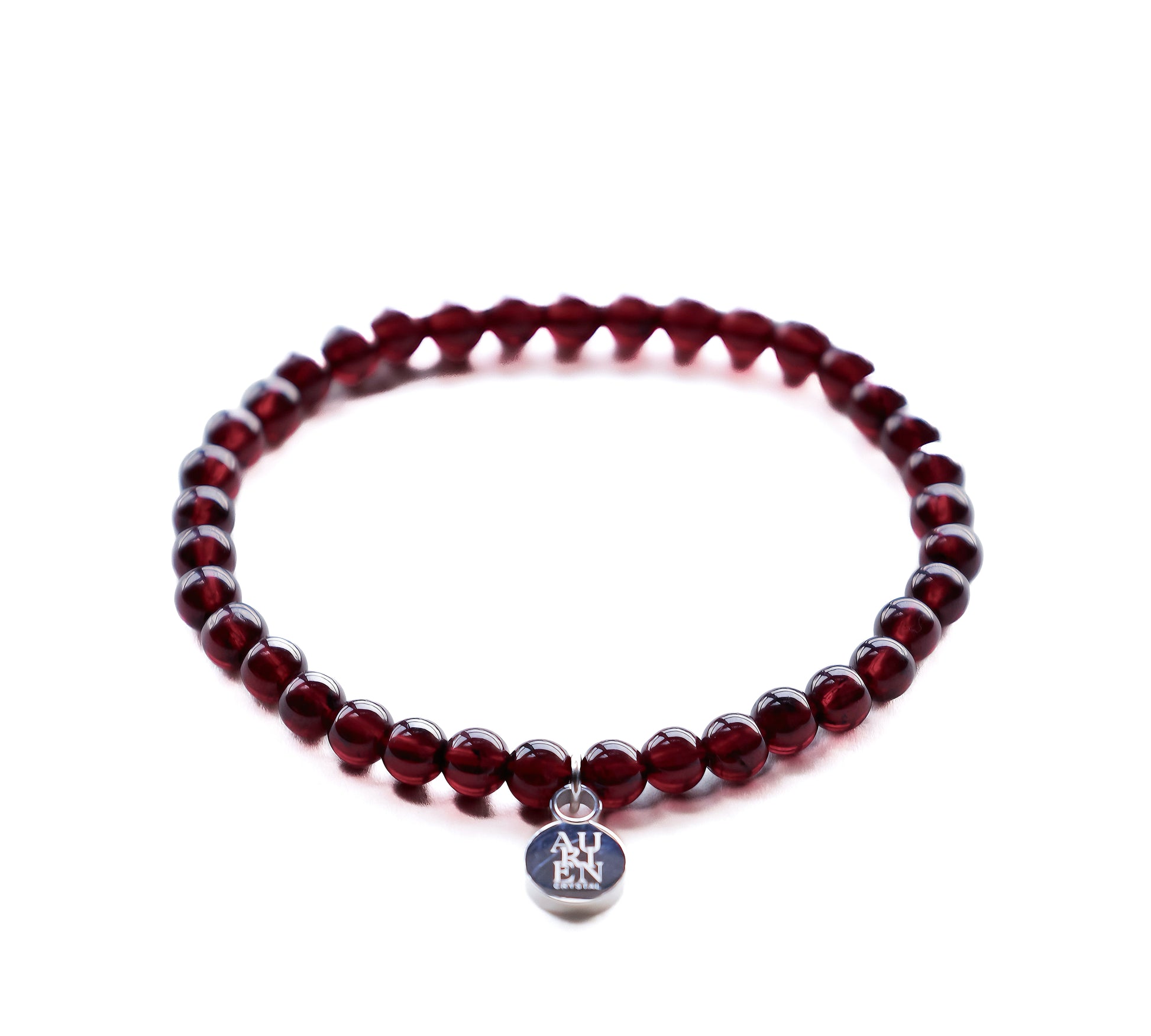 Mozambique Garnet 6mm bracelet, strength & vitality, deep wine-red shine, stackable, Himalayan series.