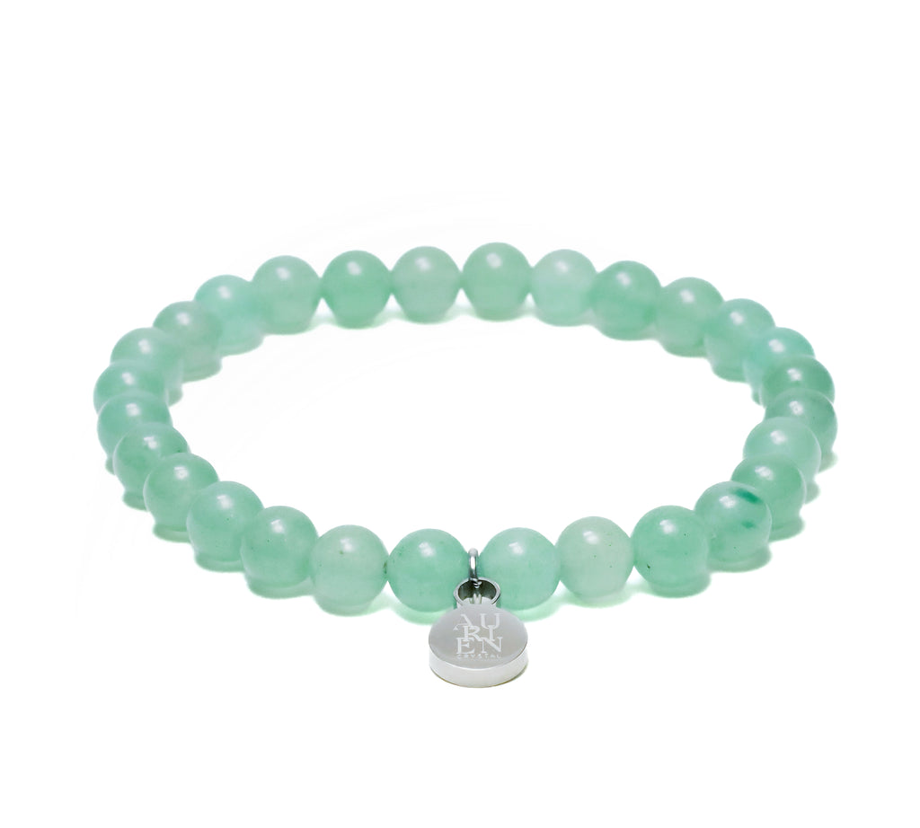 Indian Green Aventurine 6mm bracelet, luck & prosperity, easy stack.