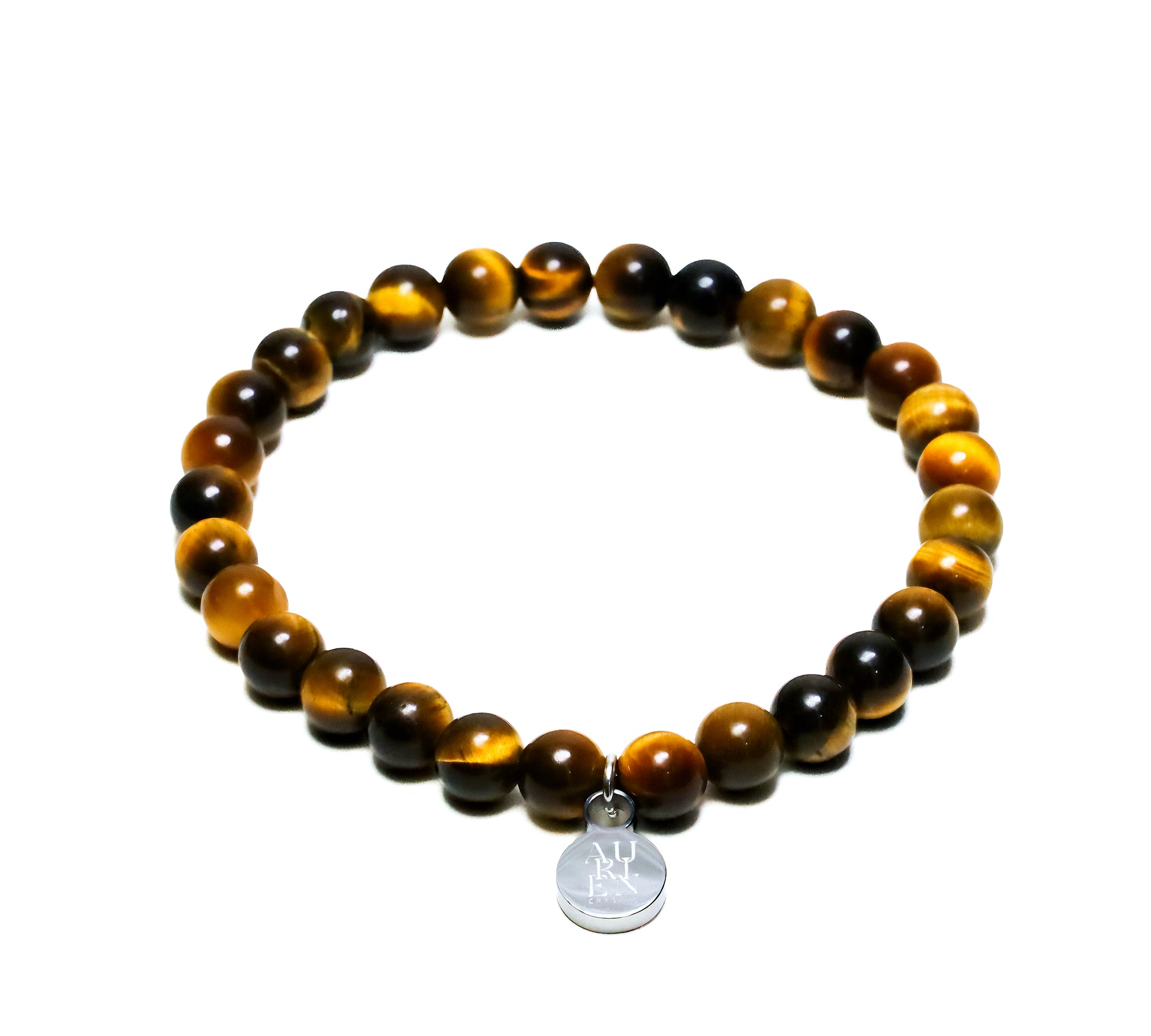 South African Yellow Tiger’s Eye 6mm bracelet, confidence & focus.