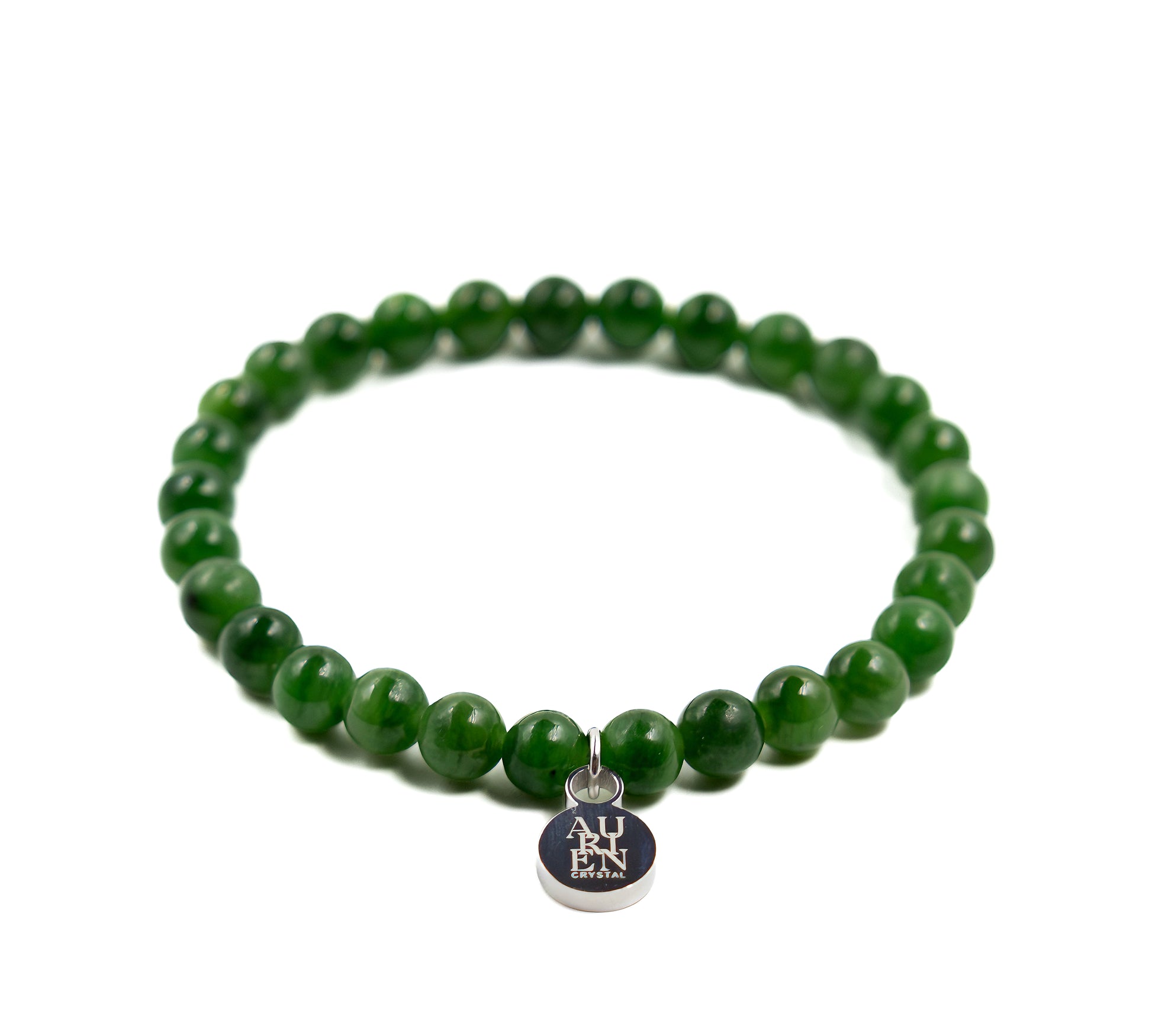 Far Eastern Green Jade 6mm bracelet, harmony & prosperity, stackable.