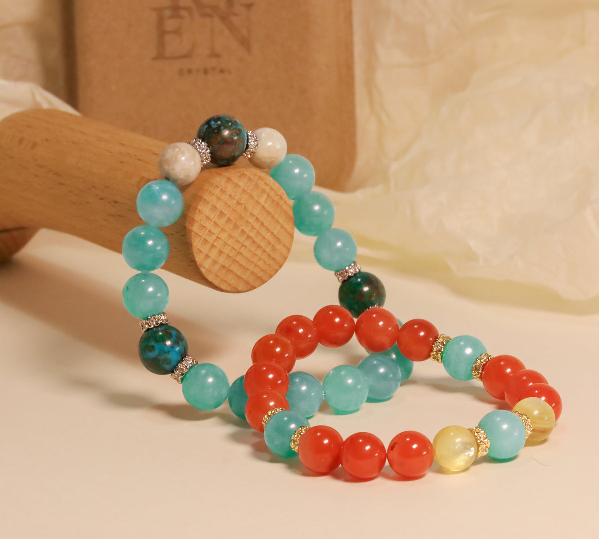 Love Shield & Brave Bond - Protection & Courage Couple’s Crystal Bracelet Set