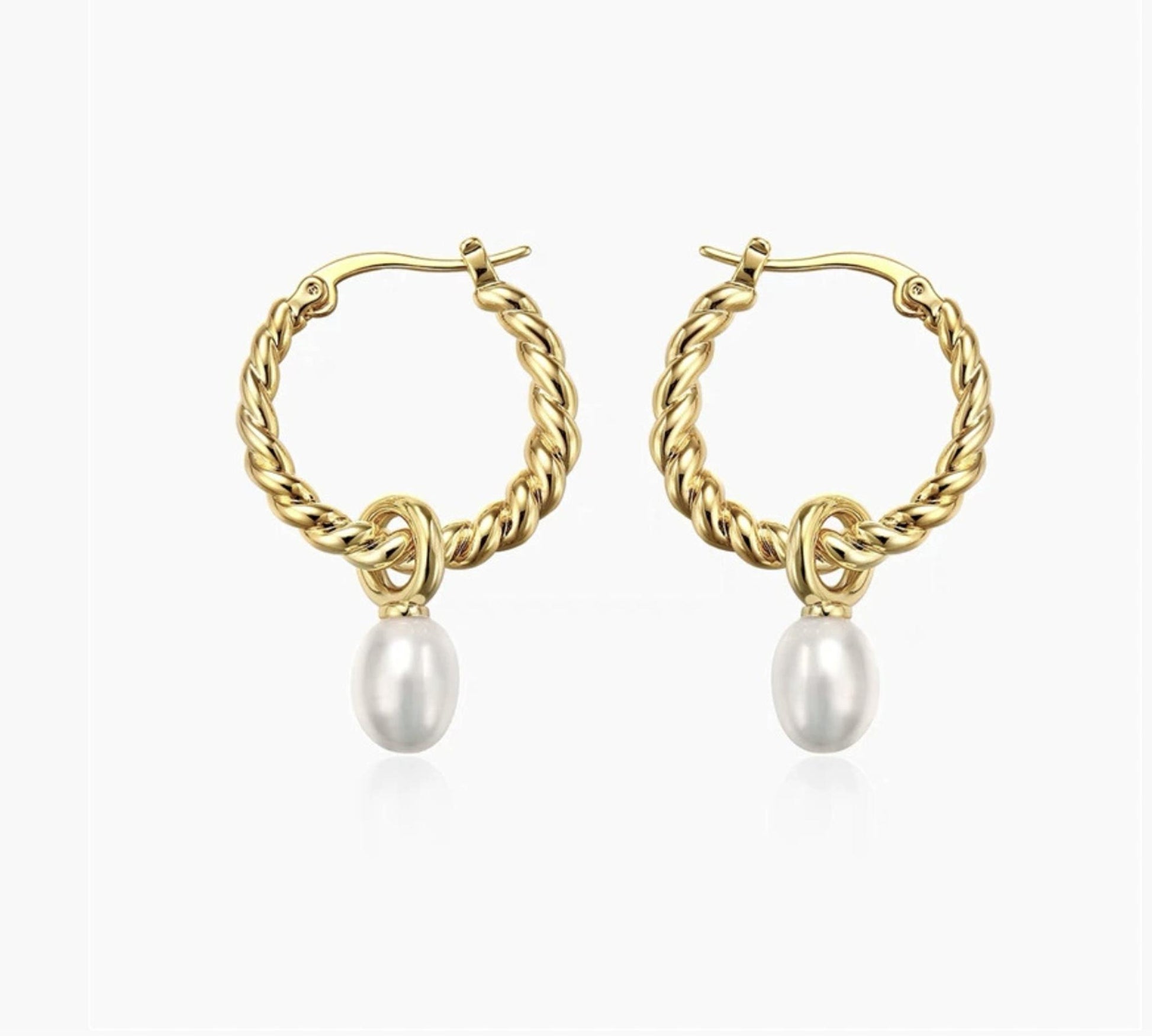 Braided Hoop Baroque Pearl Drops