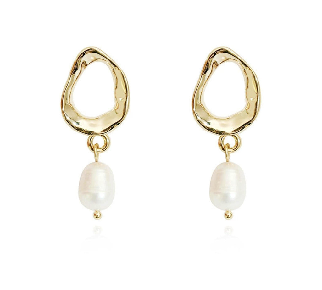 Sculptural Loop Baroque Pearl Earrings