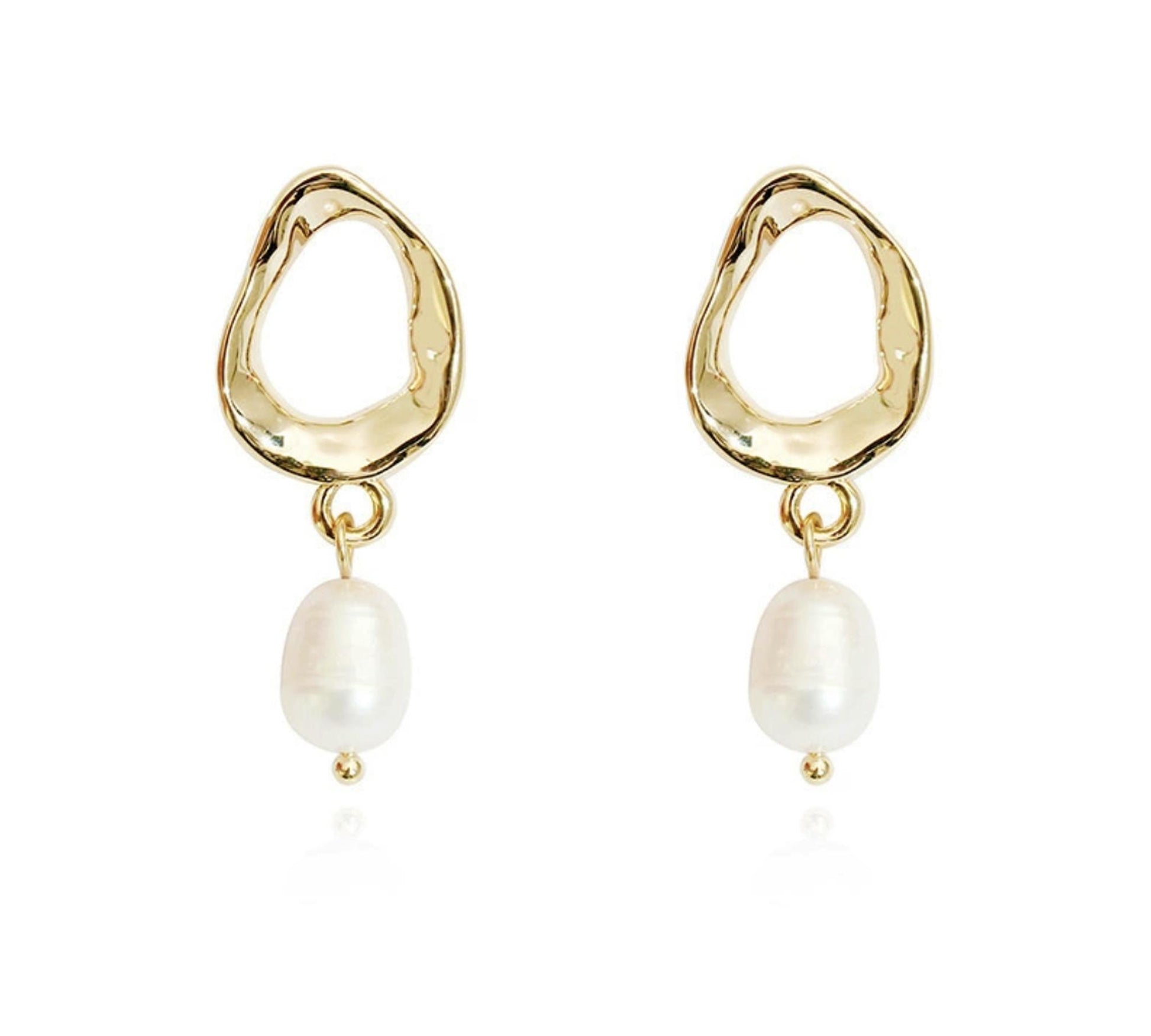 Sculptural Loop Baroque Pearl Earrings