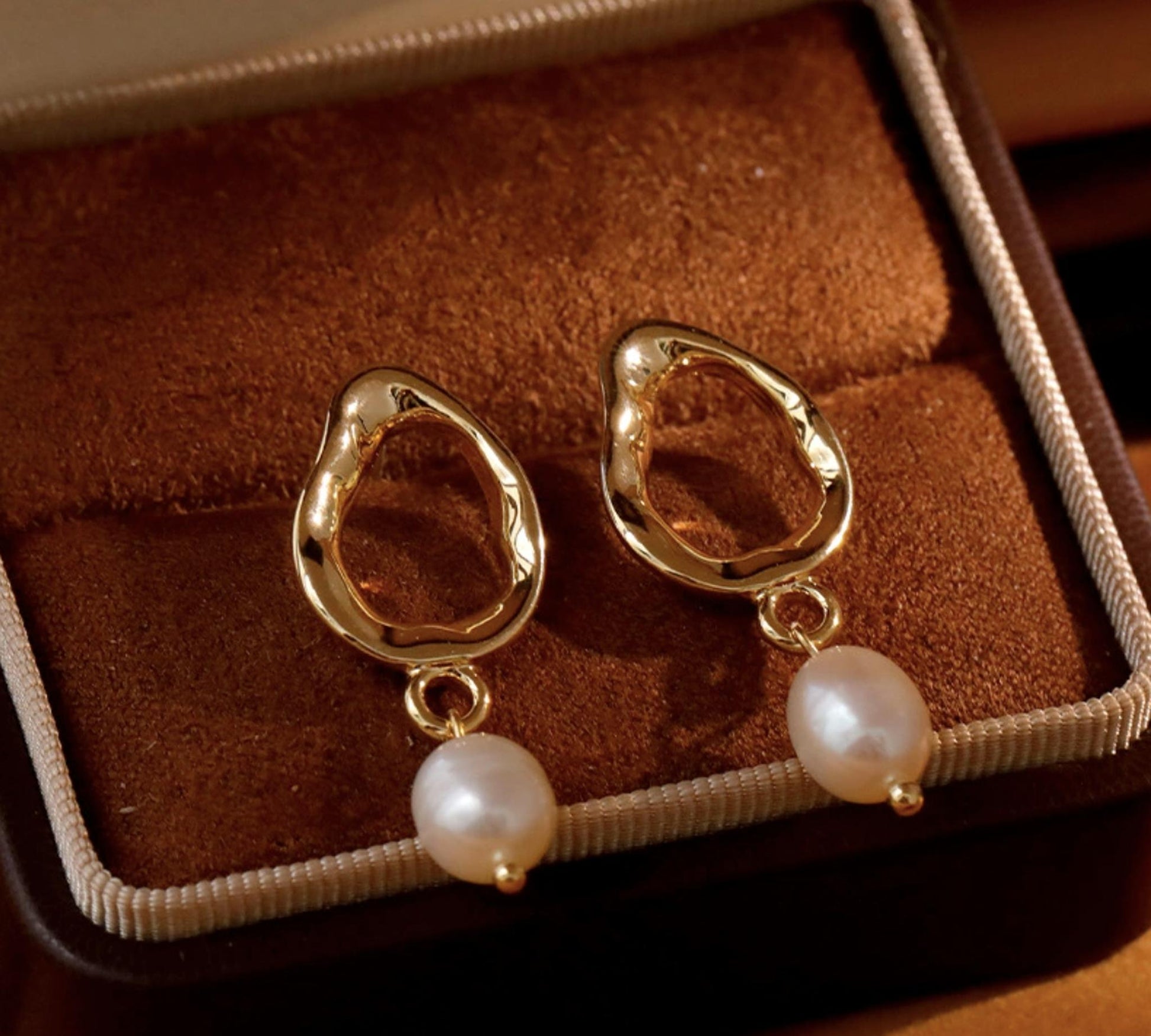 Sculptural Loop Baroque Pearl Earrings