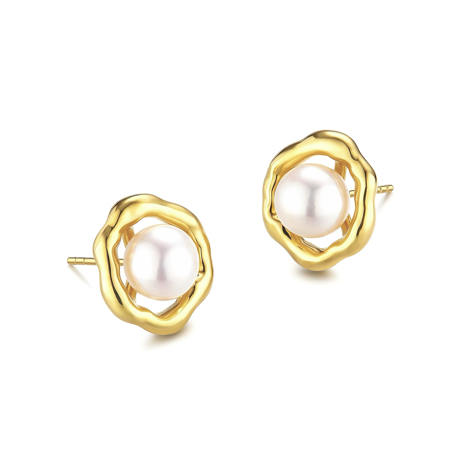 Organic Loop Baroque Pearl Studs