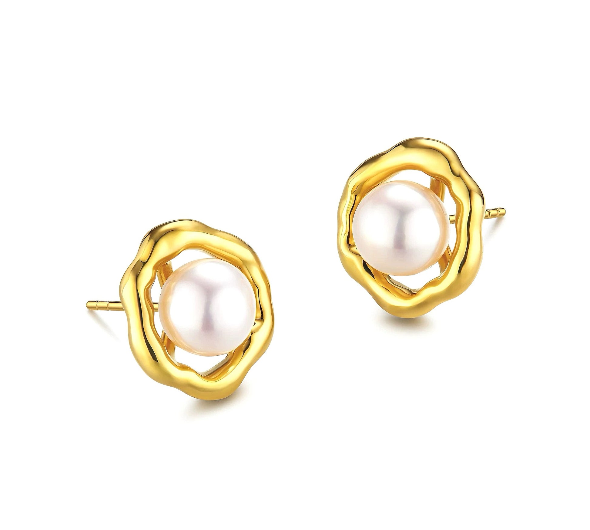 Organic Loop Baroque Pearl Studs