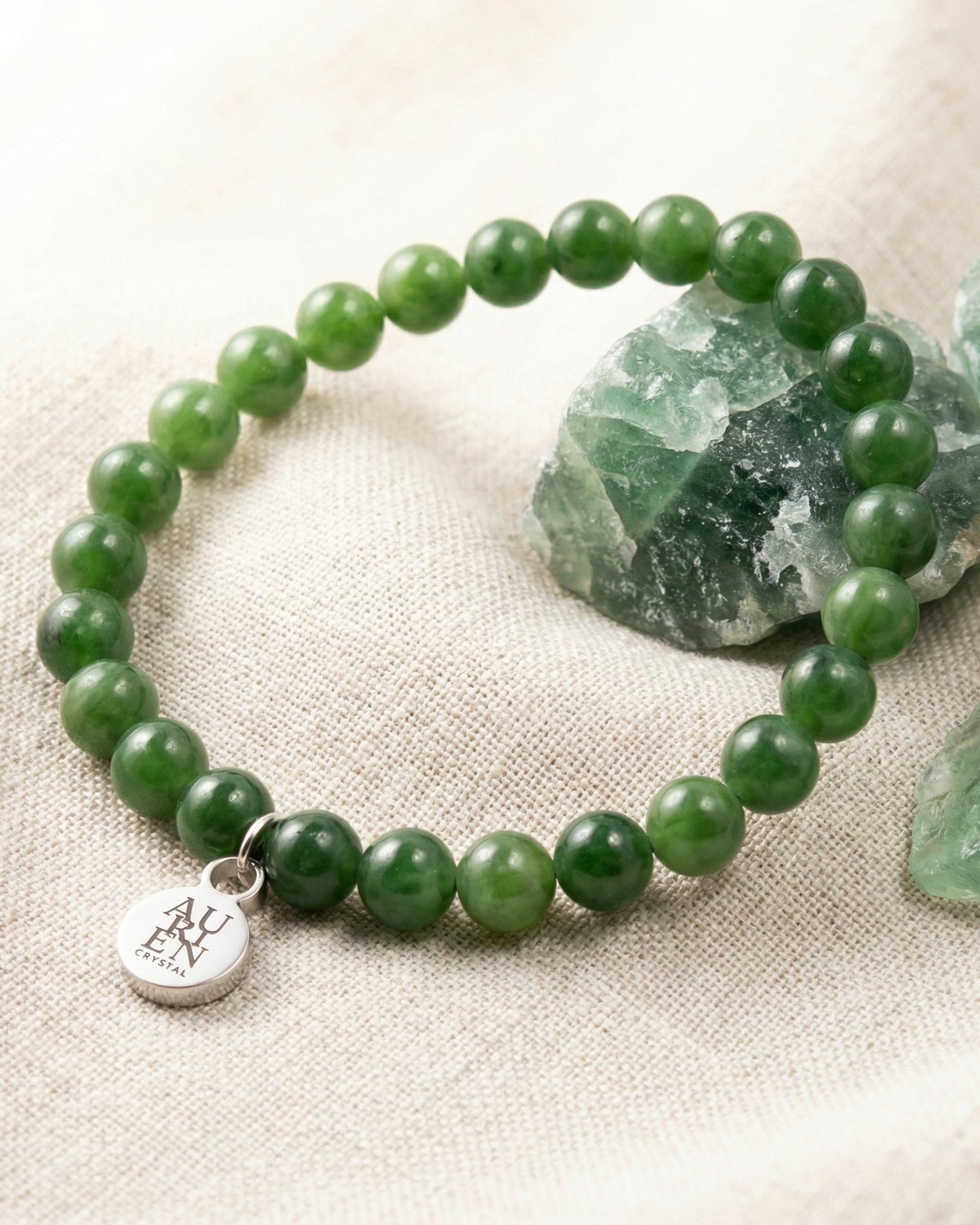 green jade meditation crystal bracelet aurien crystal 1