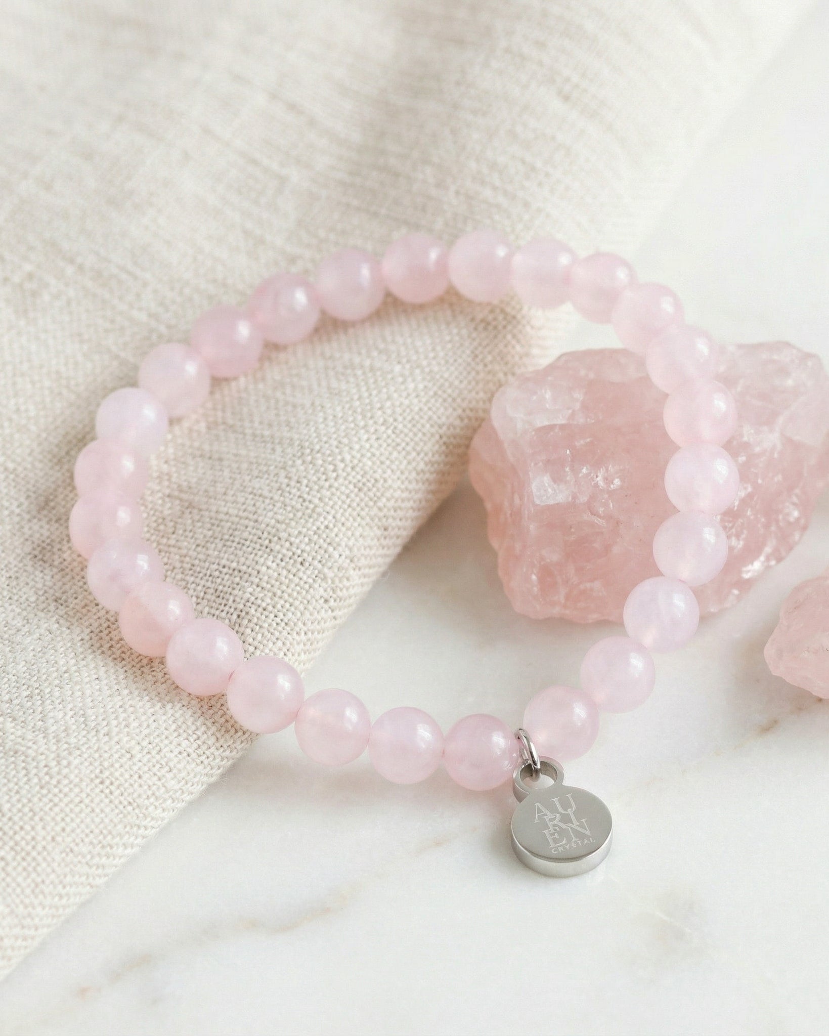 rose quartz meditation crystal bracelet aurien crystal 1